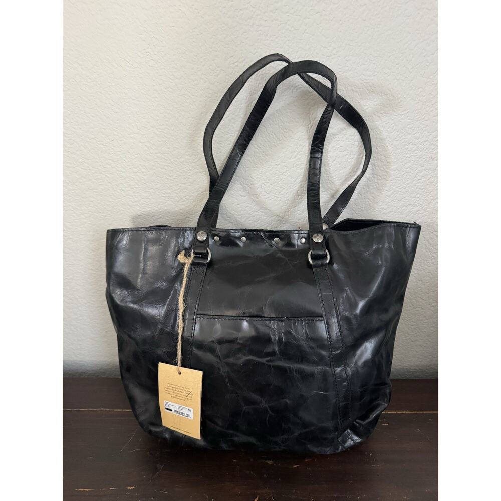 NWT Patricia Nash Benvenuto Leather Tote In Black Vintage Patent $299 Bag Purse